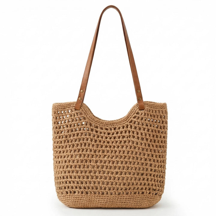 Personalized Embroidered Crochet Beach Tote – Woven Boho Summer Shoulder Bag