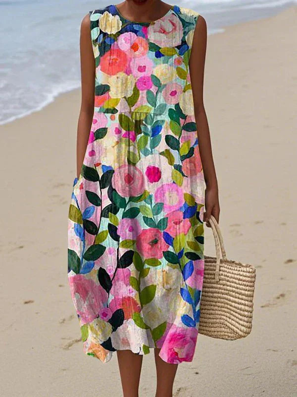 SAVANNAH – BOHO PATCHWORK SLEEVELESS DRESS