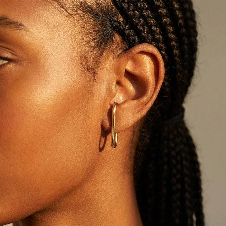 Minimalist Suspender Bar Earrings – Modern Geometric Ear Lobe Cuff
