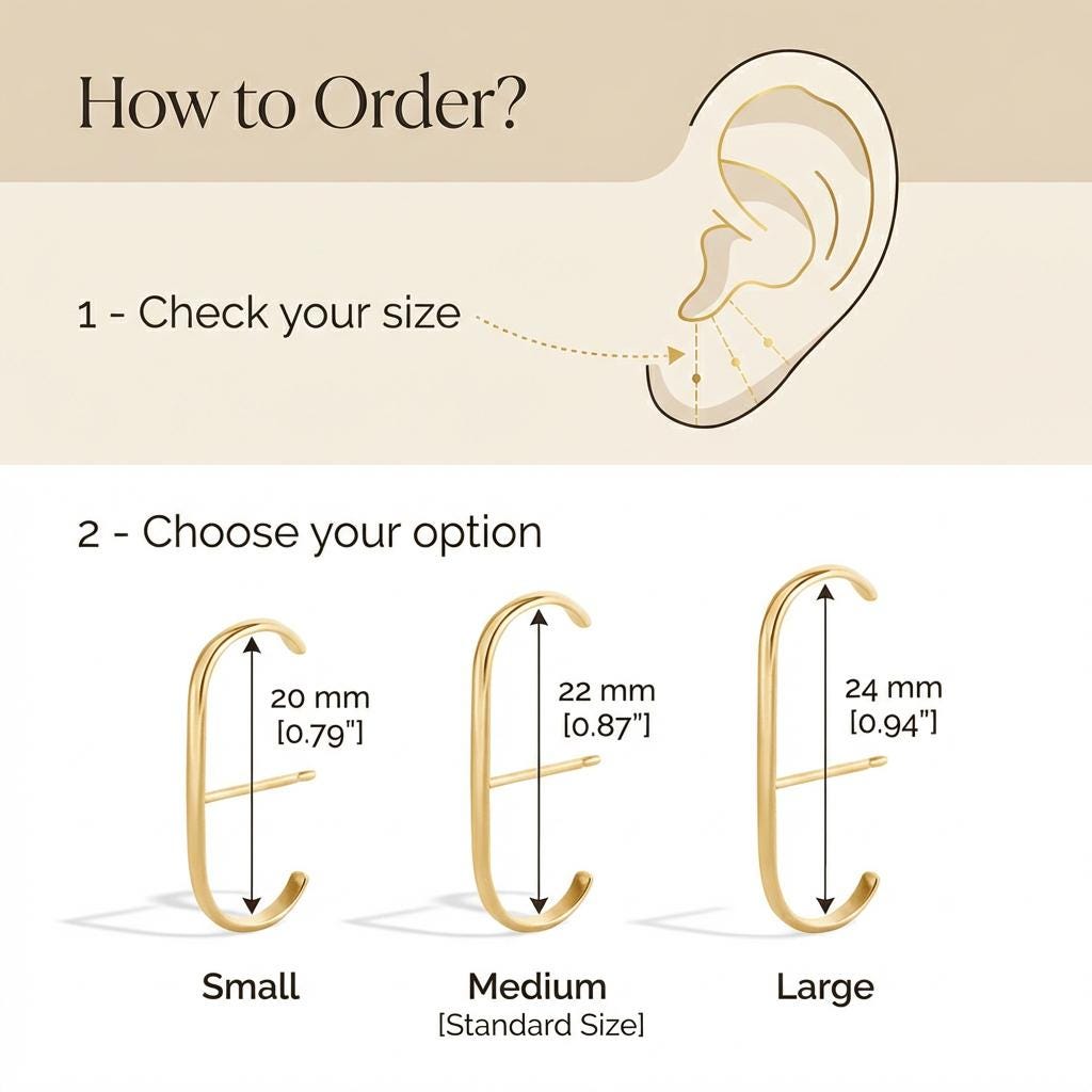 Minimalist Suspender Bar Earrings – Modern Geometric Ear Lobe Cuff