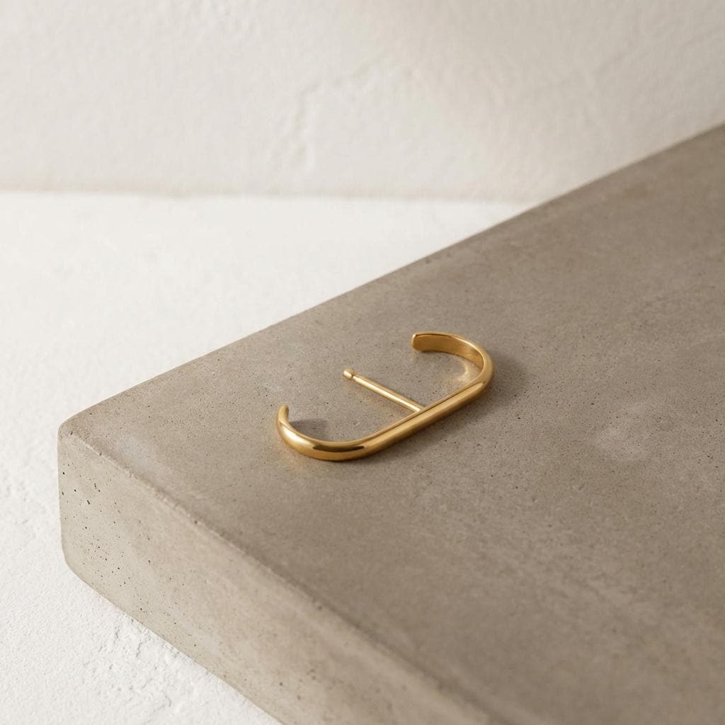 Minimalist Suspender Bar Earrings – Modern Geometric Ear Lobe Cuff