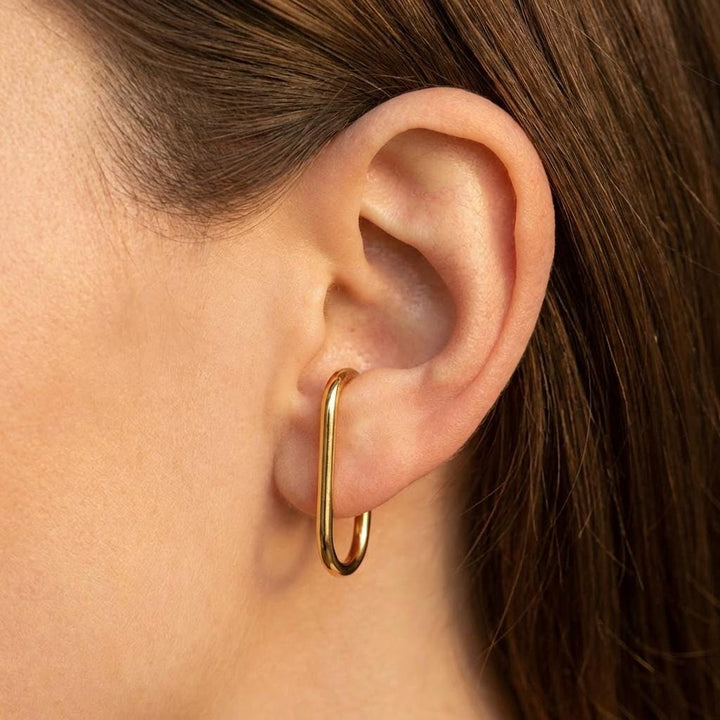 Minimalist Suspender Bar Earrings – Modern Geometric Ear Lobe Cuff