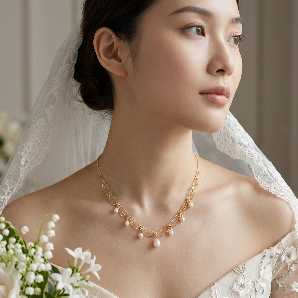 Freshwater Pearl Choker Necklace – Layered Pearl Drop