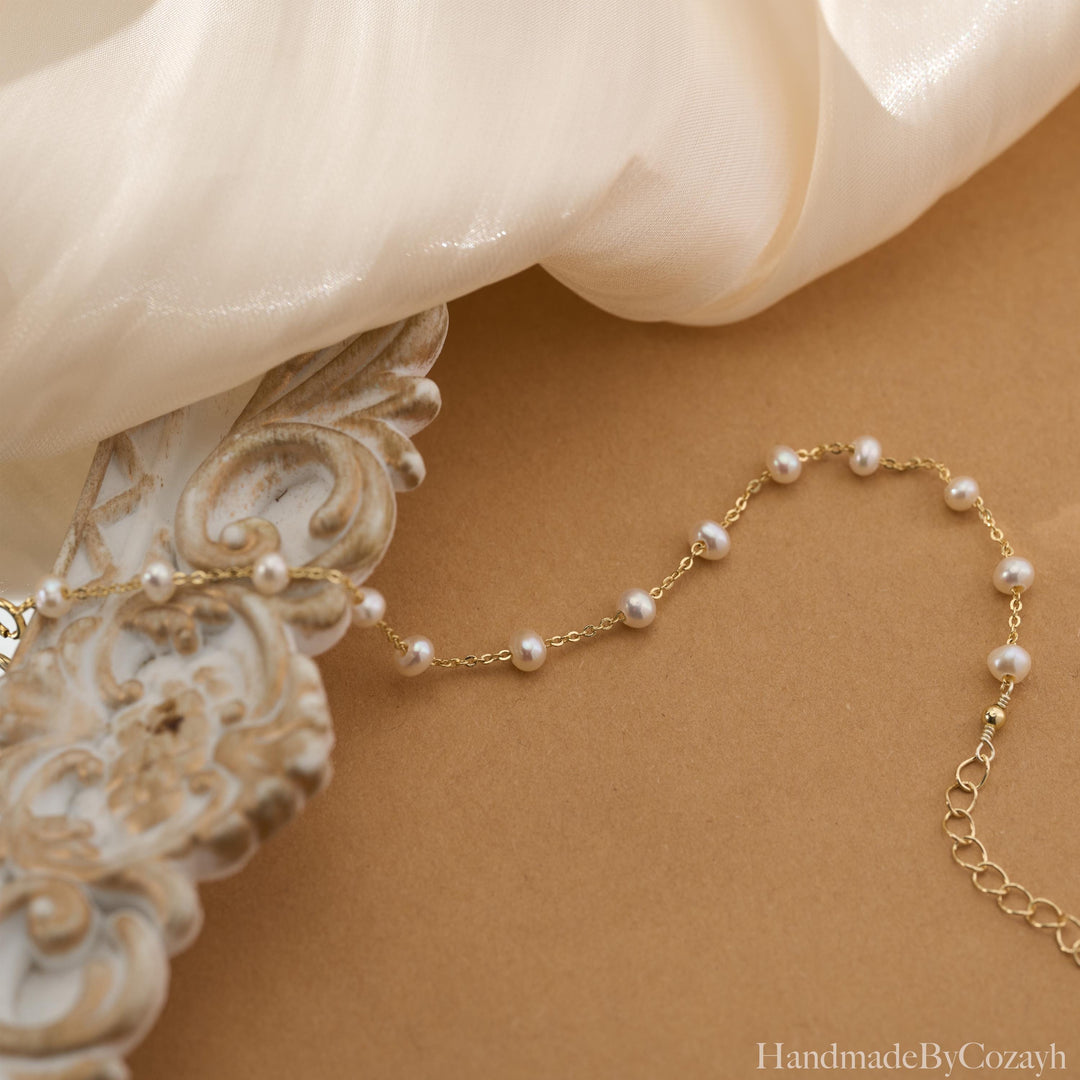 Minimalist Freshwater Pearl Bracelet — Bridal & Bridesmaid Gift
